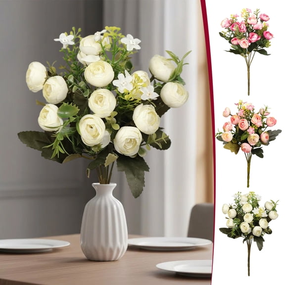 Artificial Flowers Single Stem 12 Inch Fake Silk Bloom for Home Decoration Wedding Handheld Vase Centerpiece Wall Arrangement by PALIFEUR