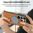 thumbnail image 5 of Magnetic for Samsung Galaxy S25 Ultra PU Leather Case, [Compatible with Mag-Safe] Slim Shockproof Protective Phone Cove Support Car Mount Holder for Samsung Galaxy S25 Ultra, Brown, 5 of 11