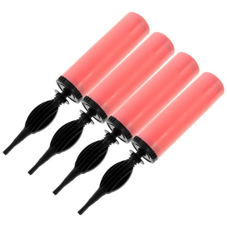 FELTECHELECTR 4Pcs Set Balloon Pump Pink Plastic Double Intake Hand Push Air Pump Inflate Balloons For Kids Parties