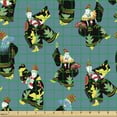 thumbnail image 2 of Ambesonne Japanese Fabric by the Yard Upholstery, Dancing Ethnic Characters, 3 Yards, Dark Coral and Turquoise, 2 of 5