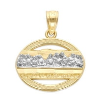 Golden Fire Solid 10k Gold Two Tone Last Supper Pendant - Religious Jewelry Gifts for Women