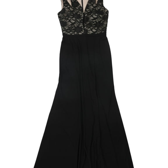 Morgan & Co Womens Deep Lace A-Line Dress