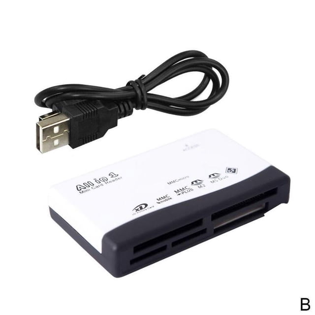 LVTFCO 1pcs All In 1 USB Multi Card Reader With USB Lead USB 2.0 Support & Hot Over Read USB For Games Swappable 4 High