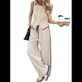 thumbnail image 3 of Conjunto de Dos Piezas para Mujer: Chaleco Sin Mangas de un Solo Pecho y Pantalón con Cordón, en Color Contrastante. Albaricoque M, 3 of 9