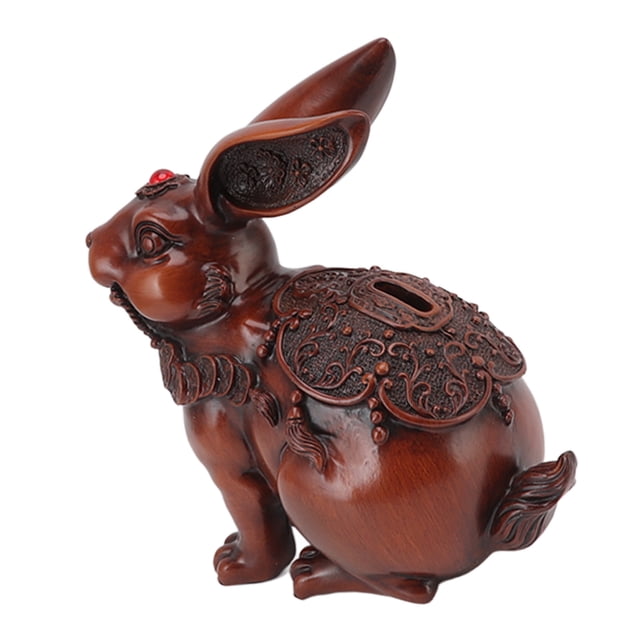 Piggy Bank Money Saving Pot Rabbit Figurine Resin Decoration for Bedroom Tabletop