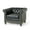 Midnight Black/Dark Brown, variant on Batavia Chesterfield Tufted Club Chair with Nailhead Trim
