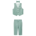thumbnail image 3 of MEZZALL Boys Vest Suits 3PCS Outfits Sets Tuxedo Set For Kids Formal Blazers Suit For Boys With Vest And Pants Bowtie Set Slim Classic Toddler Baby Wear 5-6Y, 3 of 4