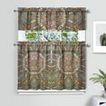 thumbnail image 2 of Zen Meditation Mandala Tier Curtains - Set of 3 with Valance for Farmhouse Kitchen Windows, 2 of 6