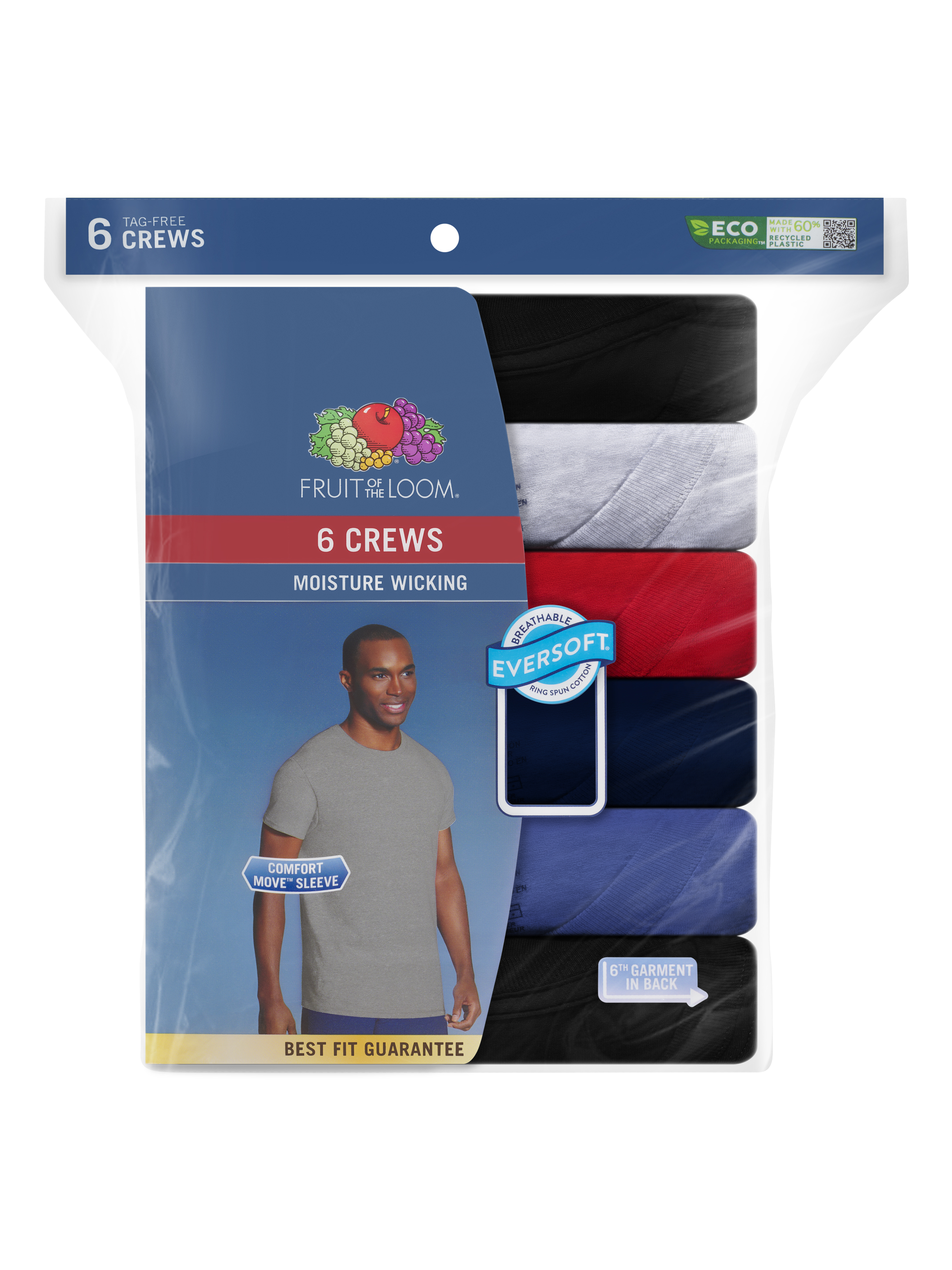 Fruit of the Loom Men's Crew Neck T-Shirt Undershirts, 6-Pack photo 7