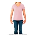 thumbnail image 3 of Playera Fruit Of The Loom para Mujer, Cuello V Manga Corta Rosa Talla  G, 3 of 4