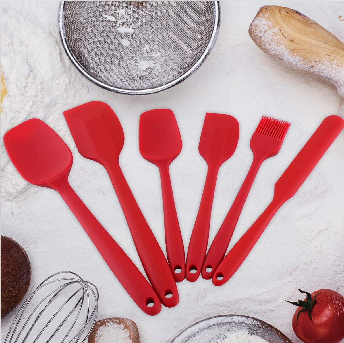 Food Grade Silicone Spatula Set, Non-stick Rubber Baking Mixing Scraper Set  With Stainless Steel Core, Heat Resistant Kitchen Baking Utensils, Kitchen  Utensils, Red - Temu