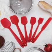 Silicone Spatula 6-Piece Set, Integrated Seamless Design, 480 °F Heat Resistance, Non-Stick Spatula Cooking, Baking and Stirring Multi-Purpose Kitchenware (Red)