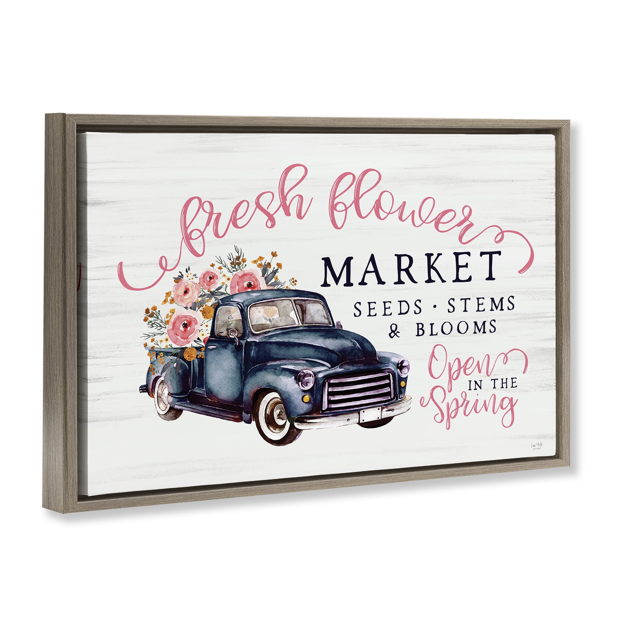 Stupell Industries Antique Spring Market Brown Framed Floater Canvas Wall Art, design by Lux + Me Designs