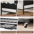 thumbnail image 5 of Ataujin Twin Daybed with Trundle, Day Beds with Pop Up Trundle, Day Bed with Industrial Wood Grain Headboard, Steel Slats Support & Lockable Casters, Space-Saving & Multifunctional, 5 of 6
