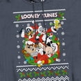 thumbnail image 2 of Looney Tunes Looney Christmas Ugly Christmas Unisex Adult Pull-Over Heather Hoodie,Navy, Large, 2 of 3