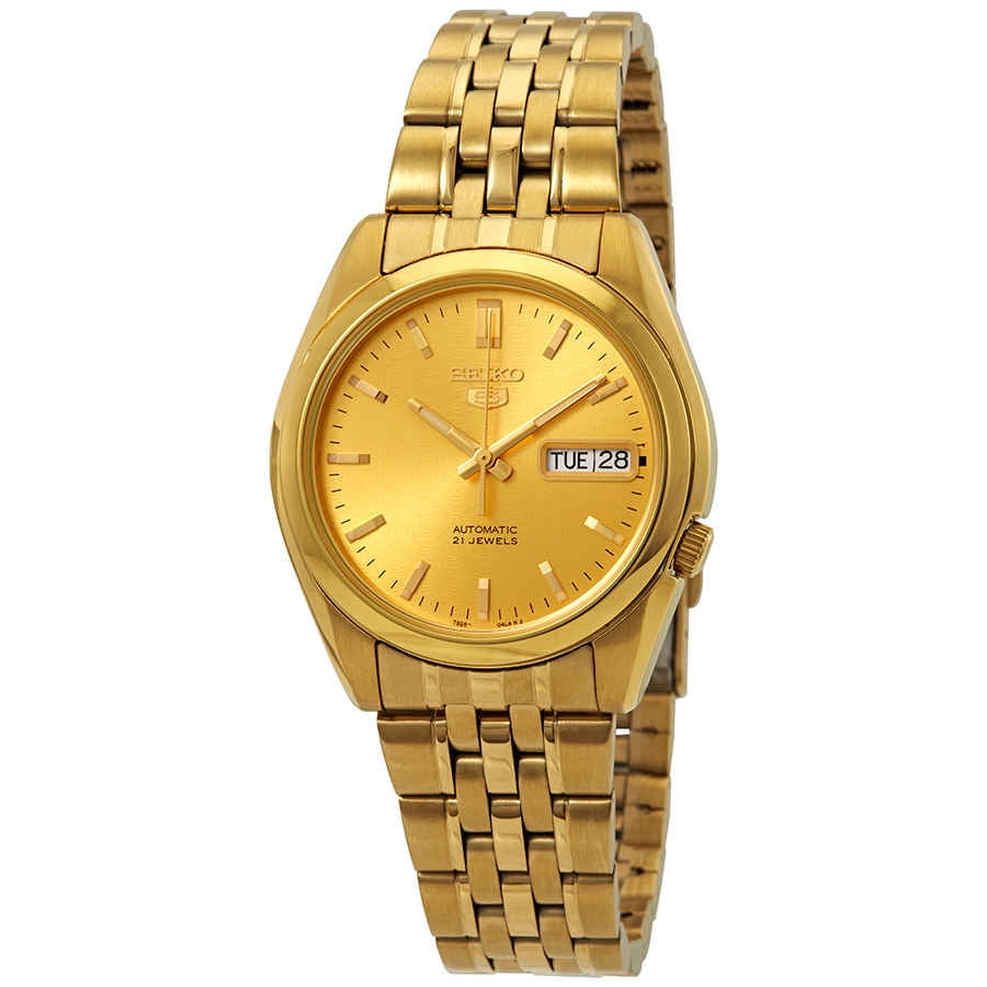 Seiko Men's 5 Automatic SNK366K Gold Stainless-Steel Automatic Dress Watch  