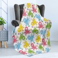 thumbnail image 4 of Octopus Soft Flannel Fleece Throw Blanket, Cheerful Chipper Animals in the Ocean with Starfishes Children Nautical Cartoon, Cozy Plush for Indoor and Outdoor Use, 70" x 90", Multicolor, by Ambesonne, 4 of 5
