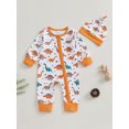 thumbnail image 2 of Suealasg Baby Boys Full Length Jumpsuit 3 6 9 12 Months Newborn Long Sleeve Dinosaur Print Zip Up Romper Bodysuits Infant Boys Fall Clothes, 2 of 8