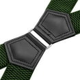 thumbnail image 3 of Buyless Fashion Heavy Duty 2 Pack Suspenders for Men - 48" Adjustable Straps 1 1/2" - X Back with Strong Clips - 5144-2-Olive, 3 of 6