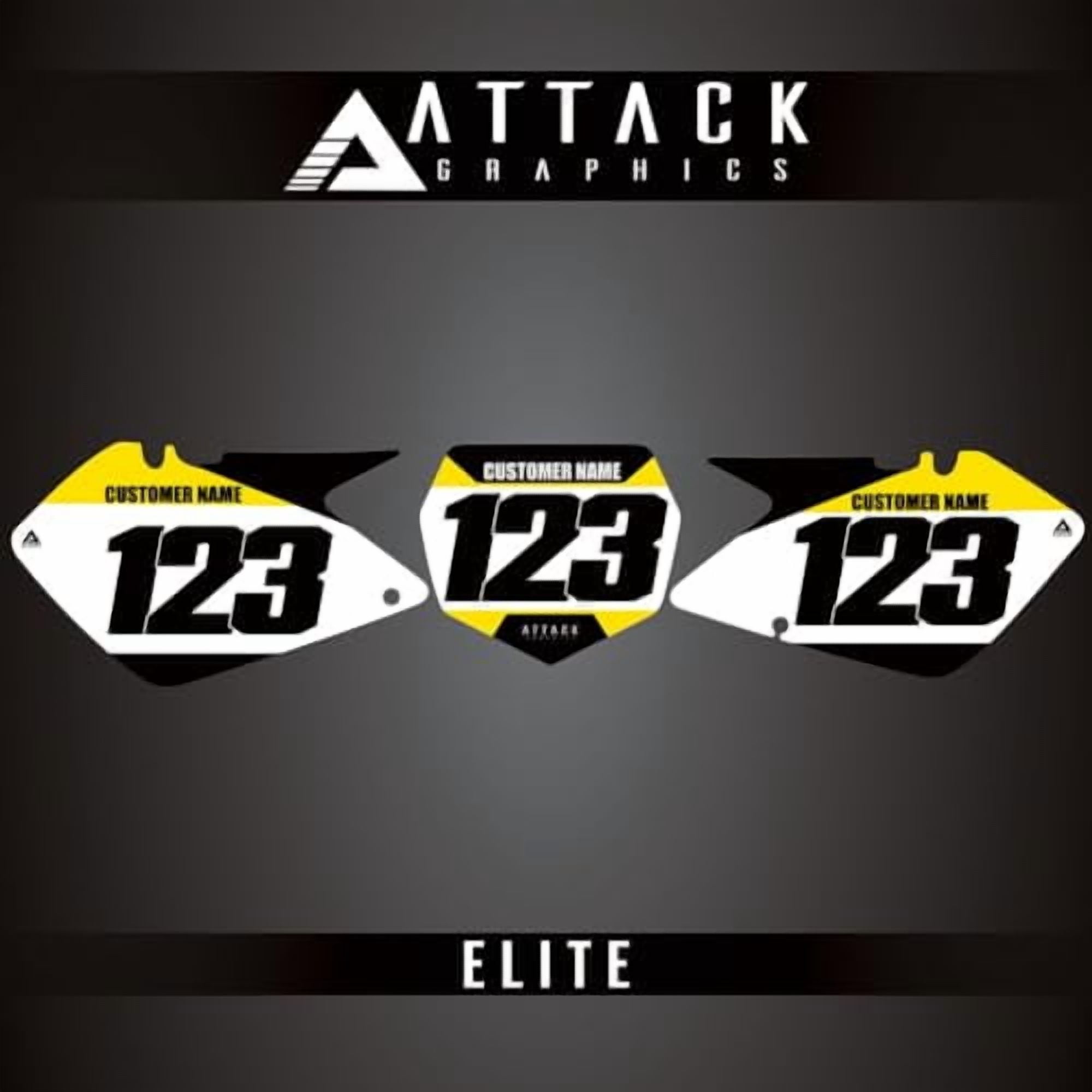 Attack Graphics Elite Number Plate Backgrounds for Suzuki RM125 2007