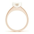 thumbnail image 2 of ANGARA Solitaire Freshwater Cultured Pearl Split Shank Ring in 14K Rose Gold for Women | June Birthstone, Birthday, Anniversary, Jewelry Gift for Women | Pearl Ring, 2 of 9