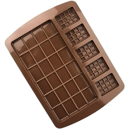 

Farfi Chocolate Mold Heat-Resistant Food Grade Reusable Non-stick BPA Free DIY Silicone Cake Candy Making Dessert Mold Baking Supplies for Home (Brown)