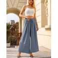 thumbnail image 3 of FOLUNSI Palazzo Woven Pants - Elastic Waist, Wide Leg, Lounge - Women, 3 of 9