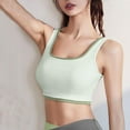 thumbnail image 2 of Xfvqtps Sports Bras for Women Standard Straps Padded Color Block Elastic Push up Breathable Crop Tank Tops for Yoga Gym Fitness Green, 2 of 5