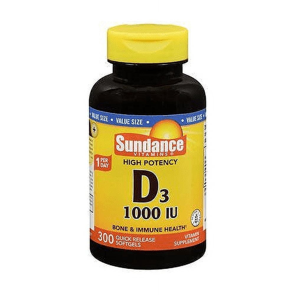 Sundance Vitamin D3 1000 IU High Potency Support Neuromuscular 300ct,6-Pack