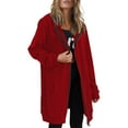 thumbnail image 4 of YUEJUIR Women's Zip Up Hoodies Oversized Fleece Long Tunic Sweatshirts Casual Long Sleeve 2024 Fall Hoodie Jacket Coat (Red,XL), 4 of 4