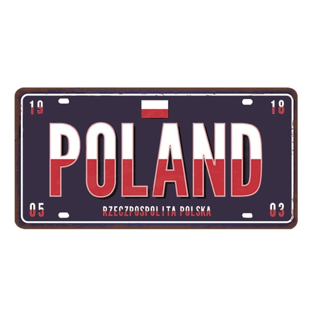 Placa Matrícula Polonia Bsvklp Letrero Metal para Bar Pub Club Del Pared