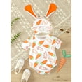 thumbnail image 2 of Bslissey Infant Boys Girls Easter Cute Romper Carrot Print Short Sleeve Jumpsuit Casual Crew Neck Bodysuit with Bunny Ear Hat for Newborn Baby 3M 6M 9M 12M, 2 of 8