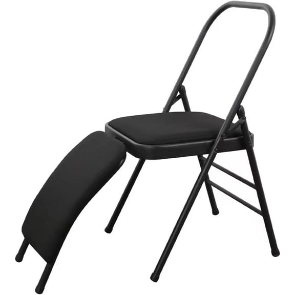 Yoga Auxiliary Chair with Detachable Lumbar Back Support Relieve Back Pain Chair Foldable Balance Handstand Training Tool