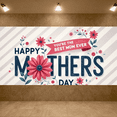 thumbnail image 6 of Floral Design Mother's Day Banner Pink Flower You're the Best Mom Ever for Mother's Celebration Home Decoration Family Gathering, 6 of 8