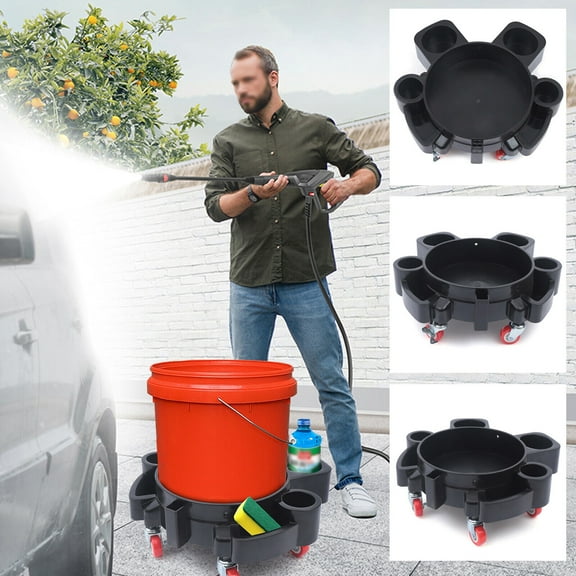 Bucket Dolly Wash Professional bucket dolly with Wheel Casters, Black for Car Washing, Car Beauty, Painting Assistance