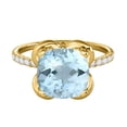 thumbnail image 2 of 2.30 Ct. Ttw Diamond And Cushion Cut Aqumarine Ring In 10K Yellow Gold, 2 of 7