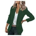 thumbnail image 2 of BRDFRL Women's Lined Blazers Business Casual Long Sleeve Blazer Open Front Lightweight Suit Jacket for Work Dark Green 3XL, 2 of 6