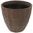 thumbnail image 4 of Sunnydaze Pebbled 15.75" x 15.75" x 14" Round Brown Polyresin Outdoor Planter Pot, 4 of 12