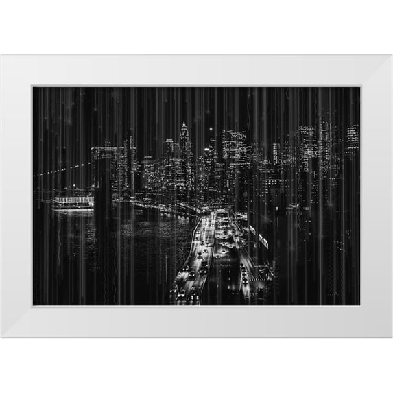 Sophie 6 24x17 White Modern Wood Framed Museum Art Print Titled - Lights of NYC