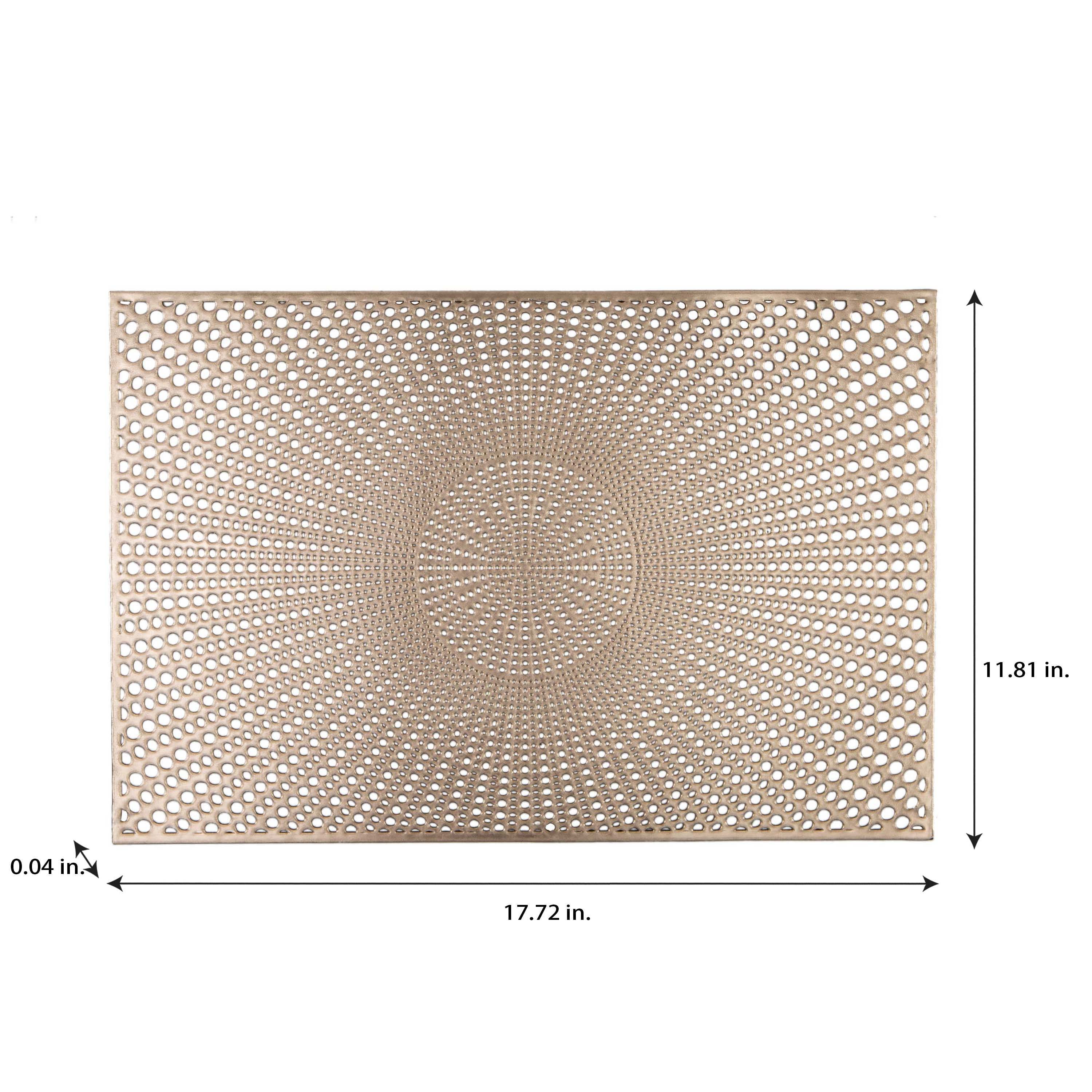 Home Details Set of Four Santorini Metallic Table Place Mat, Gold