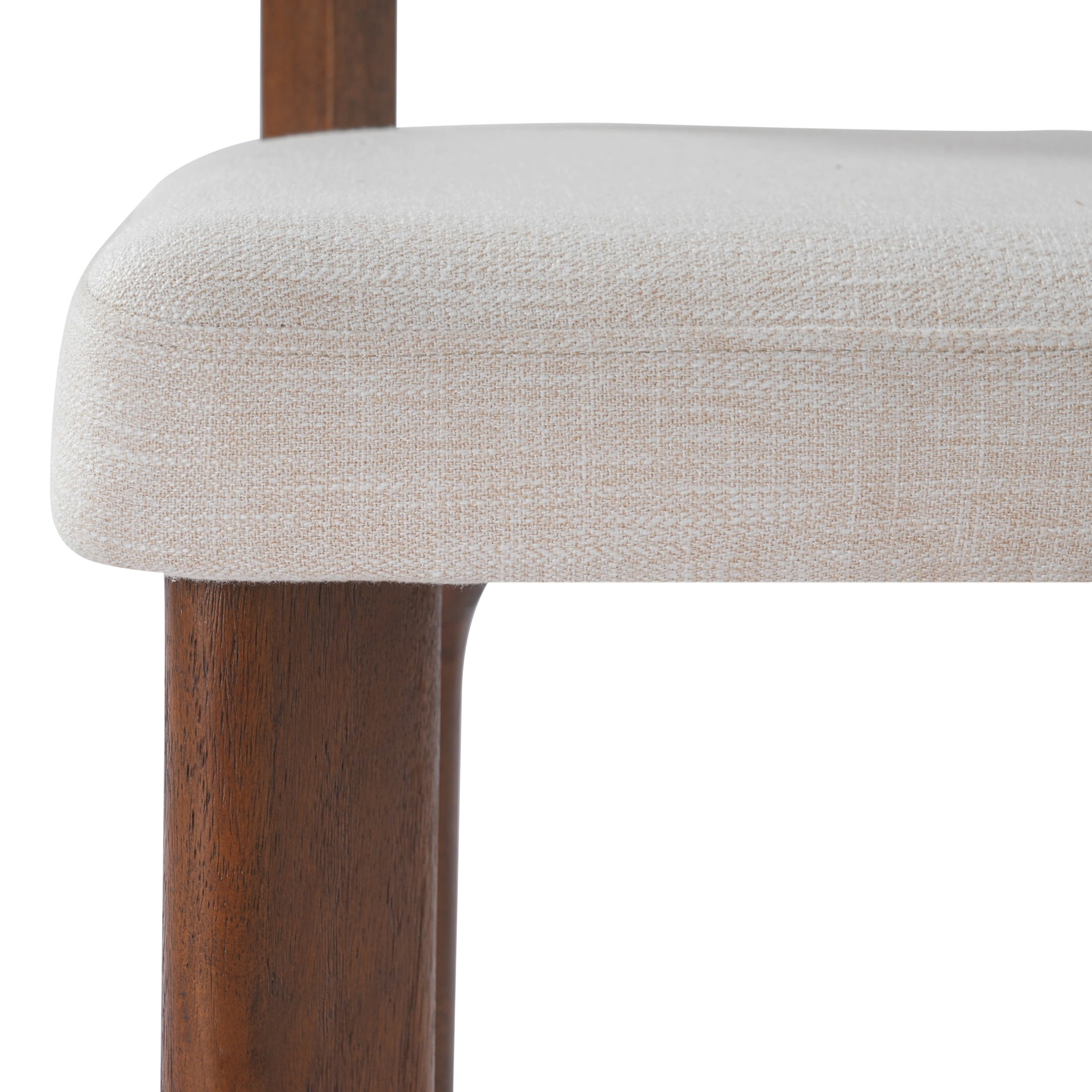 Christopher Knight Home Modern Upholstered Armless Dining Chairs, Wood Frame, Walnut+Beige, Set of 6