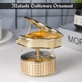 thumbnail image 7 of 24K Gold Plated Wind-Up Music Box with Crystal Studded Grand Piano Figurine by Matashi, 7 of 7