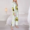 thumbnail image 4 of Kll Avocado Of A Hear Print Women'S Long Sleeve Pajamas With Pants Sleepwear Loungewear 2 Set-Xx-Large, 4 of 9