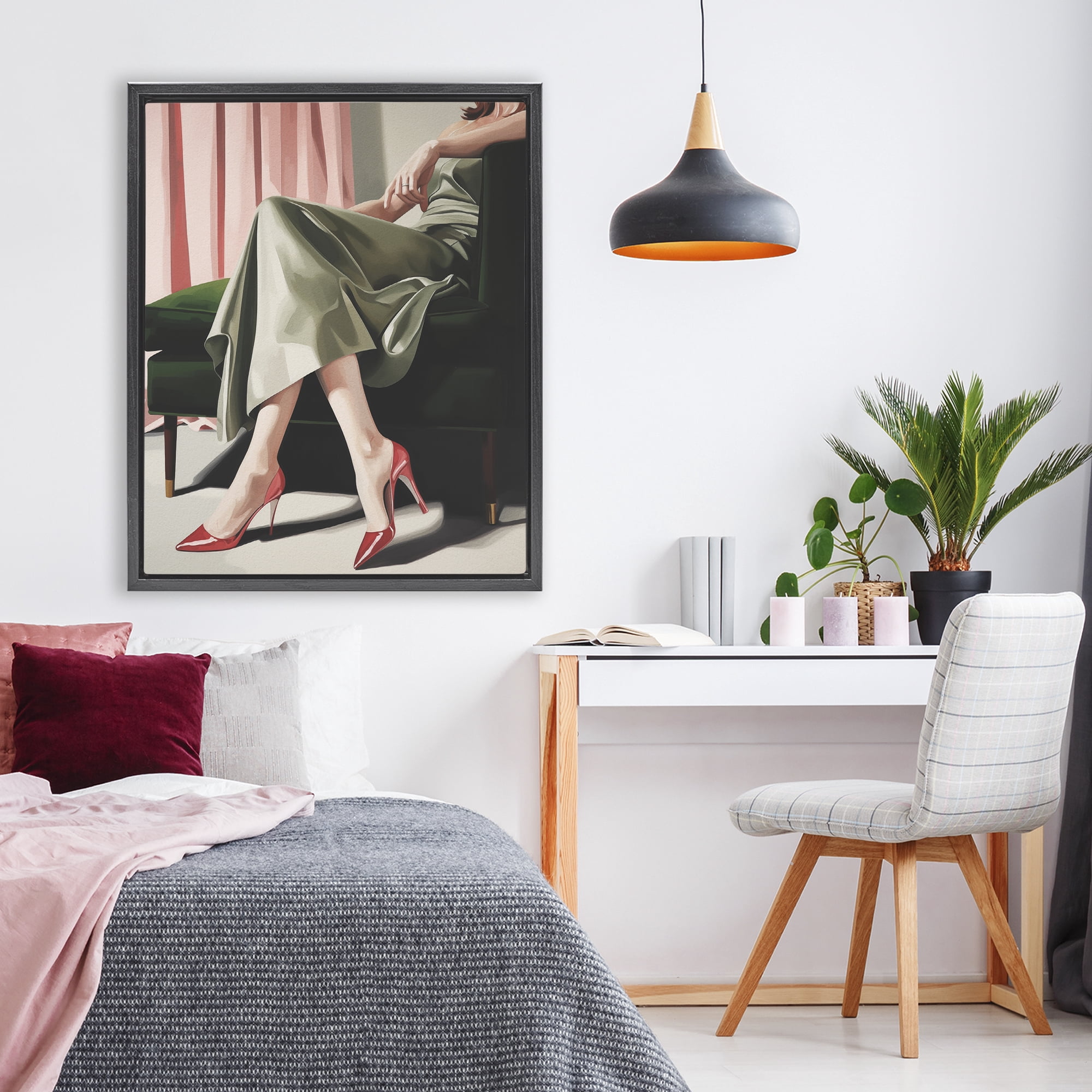 Stupell Industries Waiting For The Guests Black Framed Floater Canvas Wall Art, design by Andreas Magnusson