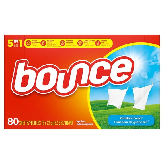 Bounce Outdoor Fresh Scent Fabric Softener Sheets, 80 Count