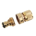 thumbnail image 1 of Conector de manguera de liberación rápida para jardín, accesorio de conexión rápida para manguera de agua de 3/4 pulgadas, macho y hembra de latón, 1 Uds., 1 of 5