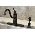 thumbnail image 2 of Kingston KB1575BLBS Victorian Single-Handle 2-or-4 Hole Kitchen Faucet with Brass Sprayer in Oil Rubbed Bronze, 2 of 5