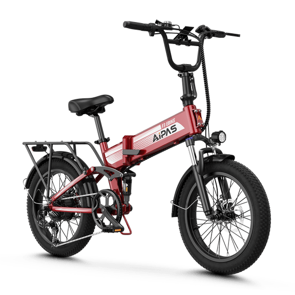 Aipas F3 20" Folding Electric Mountain Bike for Adults, 500W Rated Motor, 48V 12.8Ah, SGS UL 2849 Certification, Class 3