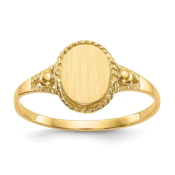 14k Yellow Gold Childs Fancy Signet Ring - 1.5 Grams - Size 6