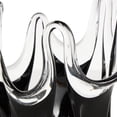 thumbnail image 4 of DecMode 11" Abstract Black Glass Vase with Wavy Oval Cutouts, 4 of 9